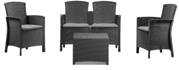 Garnitura Lido 2+1+1 – Grafit