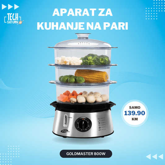 Aparat za kuhanje na pari Goldmaster, 800W