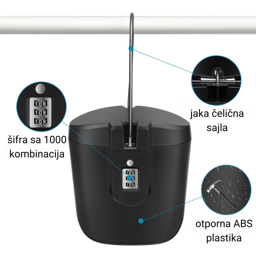 BEACHBOX Prenosni sef za plažu sa pin bravom
